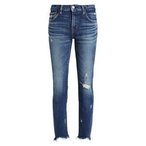 MOUSSY VINTAGE Glendele Distressed Skinny Jeans High Rise Dark Denim Sz 24